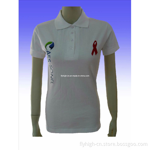 Ladies White Polo Shirt (009)